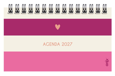 Agenda Onix 2027 C/Esp Pocket Lines 4 Blanco/Rosa Semanal Ag27D011