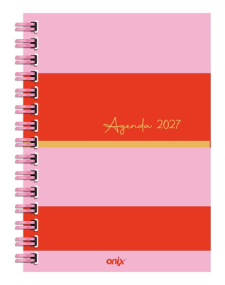 Agenda Onix 2027 C/Esp Lines Rosa/Rojo 16X22 Semanal Td 112 P Ag27B011  