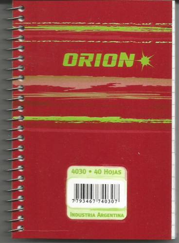 Libreta Orion C/espiral 4030 40hjs