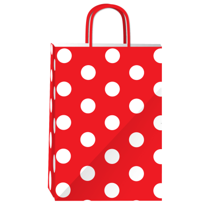 Bolsa P/Regalo Romipack Lunar Blanco Base Roja 22X30
