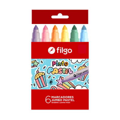 Marcadores Filgo Pinto Jumbo Caja X 6 Pastel