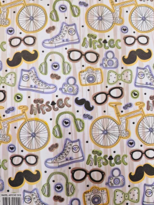 Papel Afiche Regalo Mag N°5112 Bici Bigote Paq X 10 Un