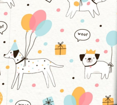 Papel Afiche Regalo Mag N°5115 Perro C/Globos Paq X 10 Un