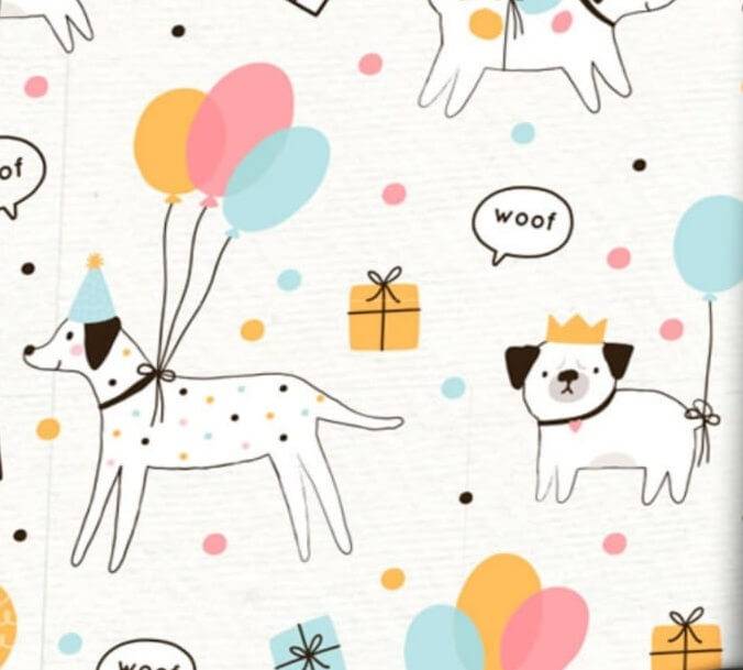 Papel Afiche Regalo Mag N°5115 Perro C/Globos Paq X 10 Un