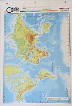 Mapa Alfa N°5 Físico Político Planisferio 20 Hjs