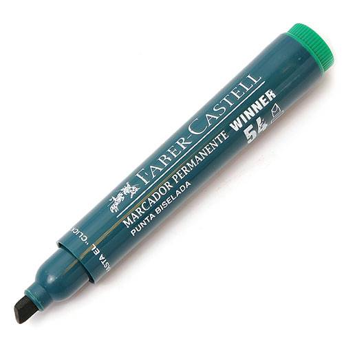 Marcador Faber 54 Permanente Pta Biselada Verde