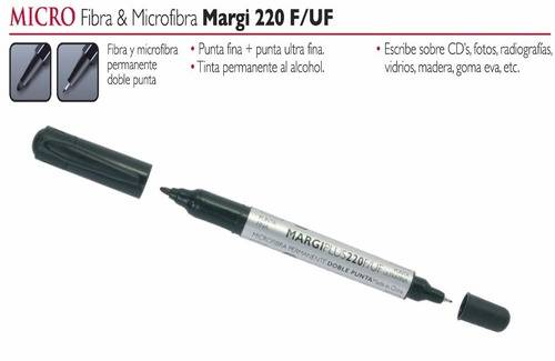 Marcador Doble Punta Margi Negro Permanente