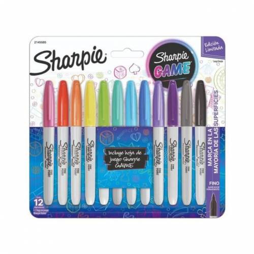 Marcador Sharpie Fino Game Set X 12 Colores 2145585
