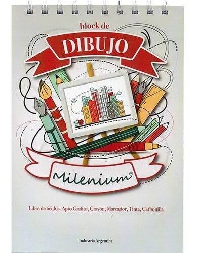 Block De Dibujo C/Espiral Milenium A3 X 40 Hjs 240Grs