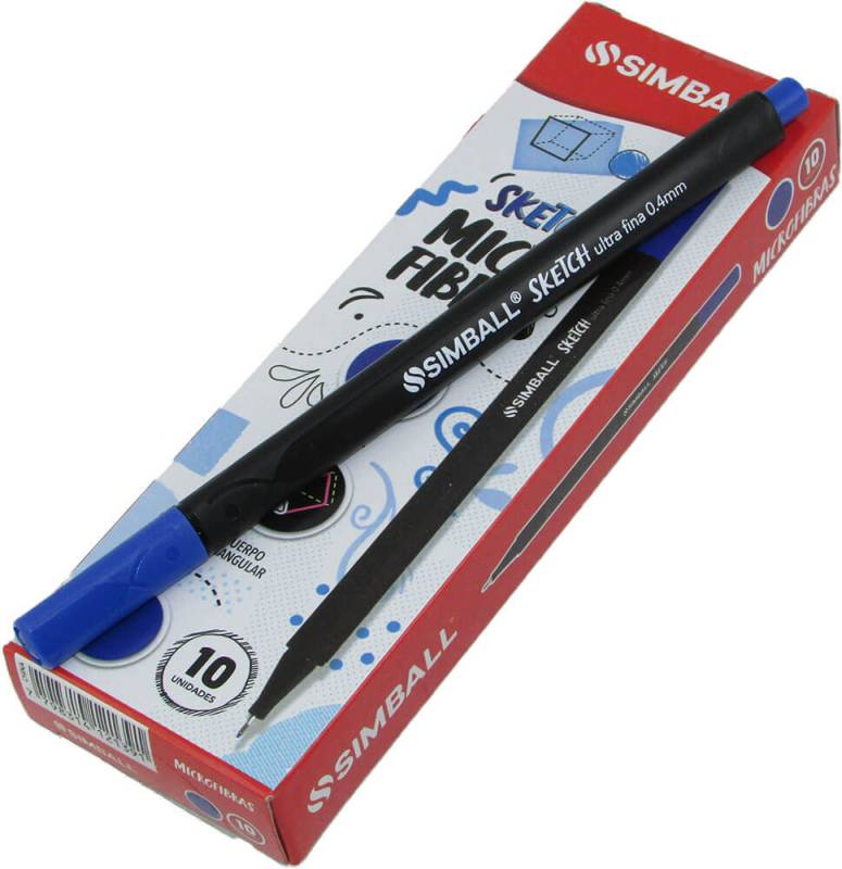 Microfibra Simball Sketch 0.4Mm Azul Caja X 10 Unid