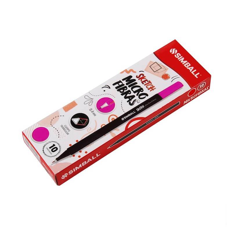 Microfibra Simball Sketch 0.4Mm Fucsia Caja X 10 Unid