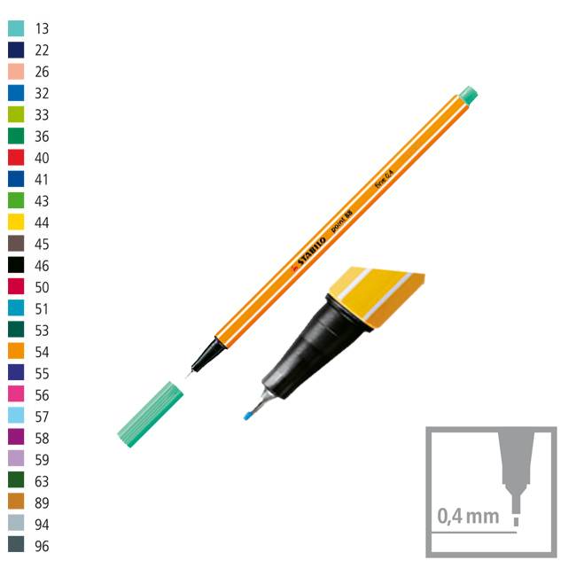Microfibra Stabilo Point 88/13 Pta Metal 0,4Mm Verde Hielo