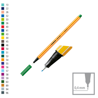 Microfibra Stabilo Point 88/36 Pta Metal 0,4Mm Verde Medio