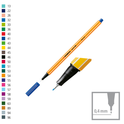 Microfibra Stabilo Point 88/41 Pta Metal 0,4Mm Azul 