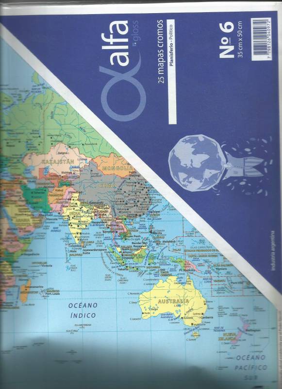 Mapa Alfa N°6 Político República  Argentina 25 Hjs