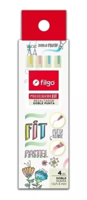 Resaltador Filgo Multilighter Doble Punta Fit Pastel Estuche X 4