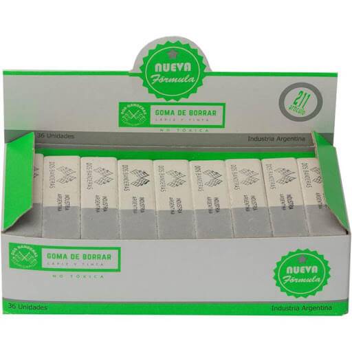 Goma Dos Banderas Gris/Blanca X 36 Unid 0211