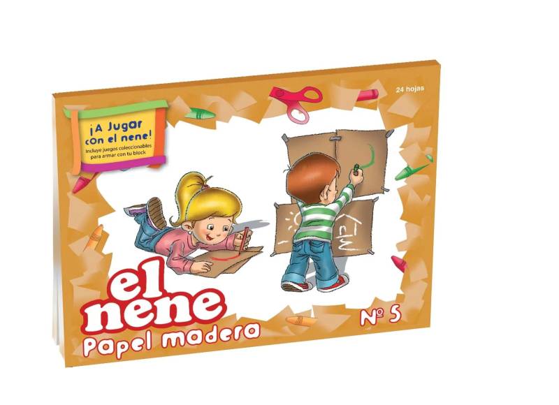 Block De Dibujo Nº5 El Nene X 24 Hjs Kraft Madera