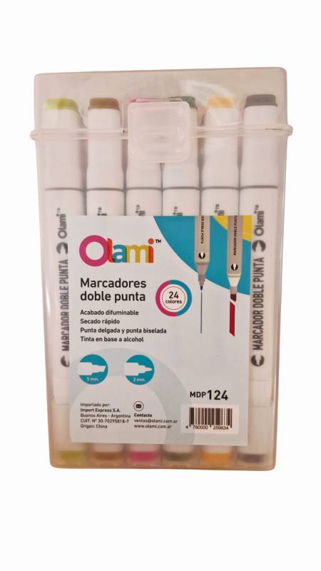 Marcadores Olami Doble Punta Estuche X 24 Colores