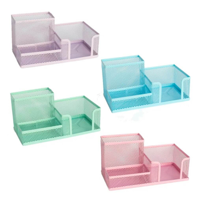 Organizador De Escritorio Values Metal Calado Verde Pastel