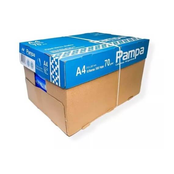 Papel Resma Pampa 70 Gr A4 210X297 500Hj Caja X 10 Un