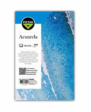 Block P/Dibujo Pizzini Emblocado Acuarela 16X24Cm 300G X 12H
