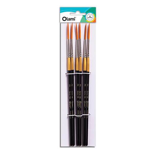 Pincel Olami Liner Largo Nº 138-0 Paq X 6 Unid