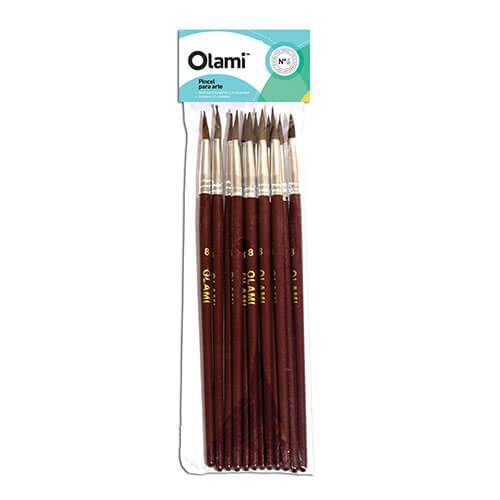 Pincel Olami Pelo De Pony Redondo Nº 12 Paq X 12 Unid