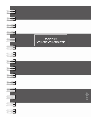 Agenda Onix 2027 C/Esp Planner 5 Gris/Blanco 16X22 Diaria Td 320 P Ag27A003