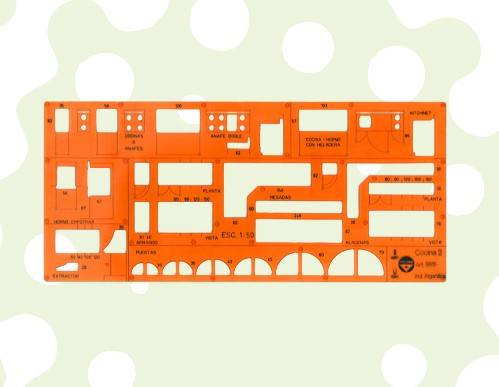 Plantilla Pizzini De Dibujo Cocina 2 Esc:1/50