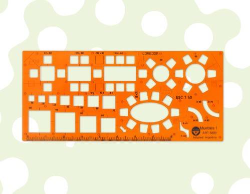 Plantilla Pizzini De Dibujo Muebles 1 Esc:1/50