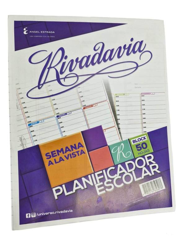 Planificador Semanal Escolar Rivadavia X 50 Hjs