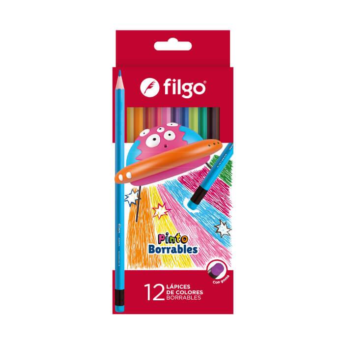Lapices De Colores Filgo Pinto X 12 Borrables