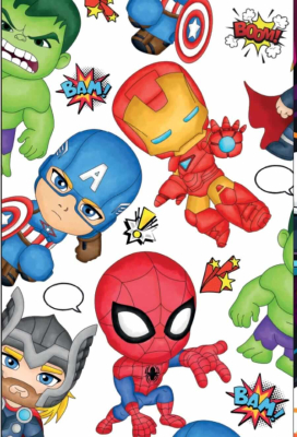 Papel Plastificado Fantasia Chiqui Heroes Paq X 10
