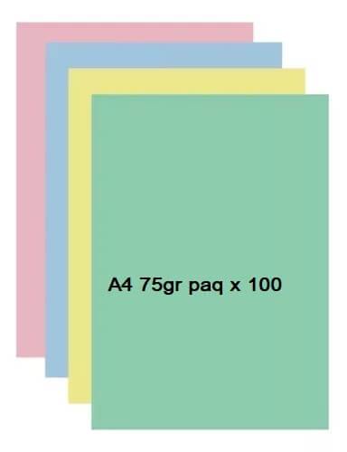 Papel Resma Multicolor A4 75 Gr A4 100Hj