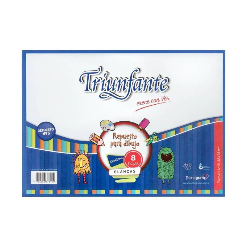Repuesto P/Dibujo N° 5 Blanco Triunfante 8 Hjs