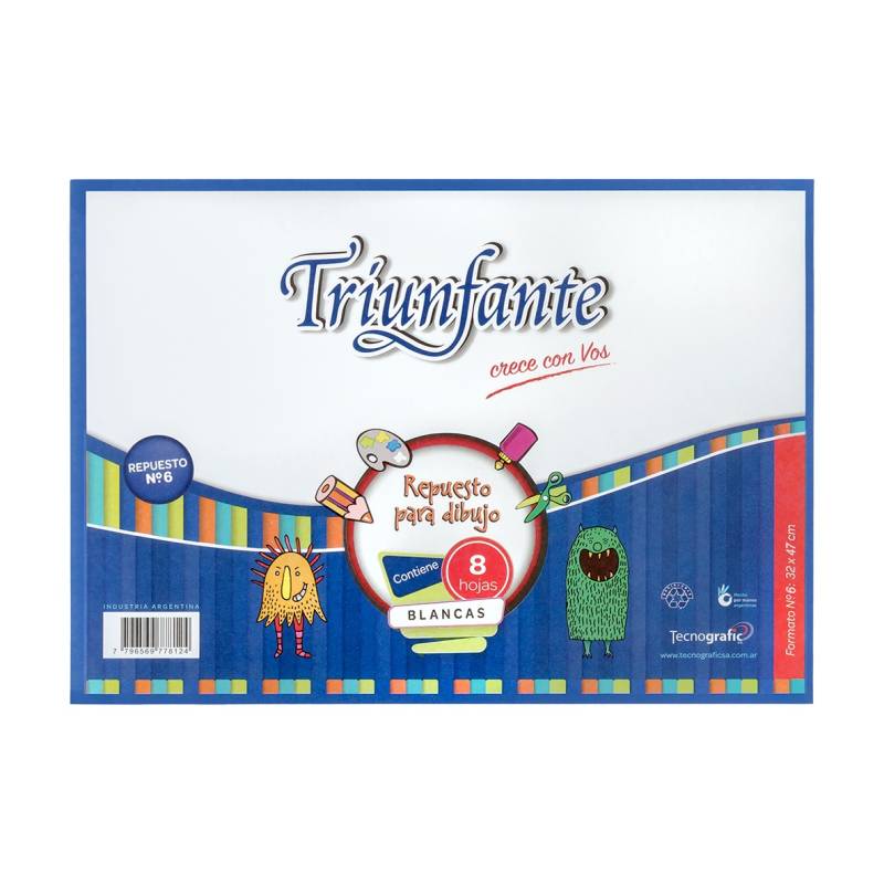 Repuesto P/Dibujo N° 6 Blanco Triunfante 8 Hjs