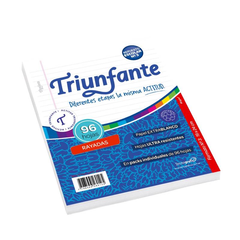 Repuesto Triunfante N°3 X 96 Hjs Rayado