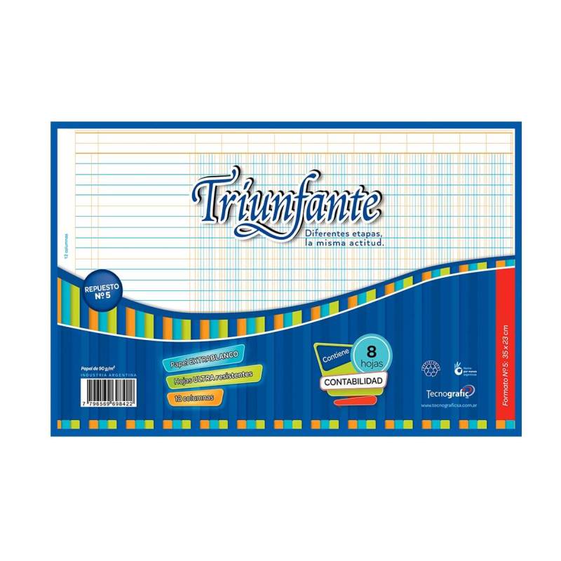 Repuesto Triunfante N°5 Contabilidad 10 Columnas