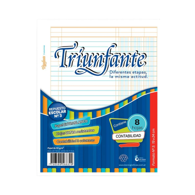 Repuesto Triunfante N°3 Contabilidad 2 Columnas