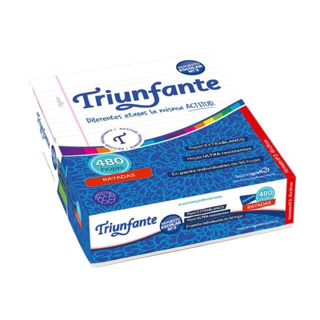 Repuesto Triunfante N°3 X 480 Hjs Rayado