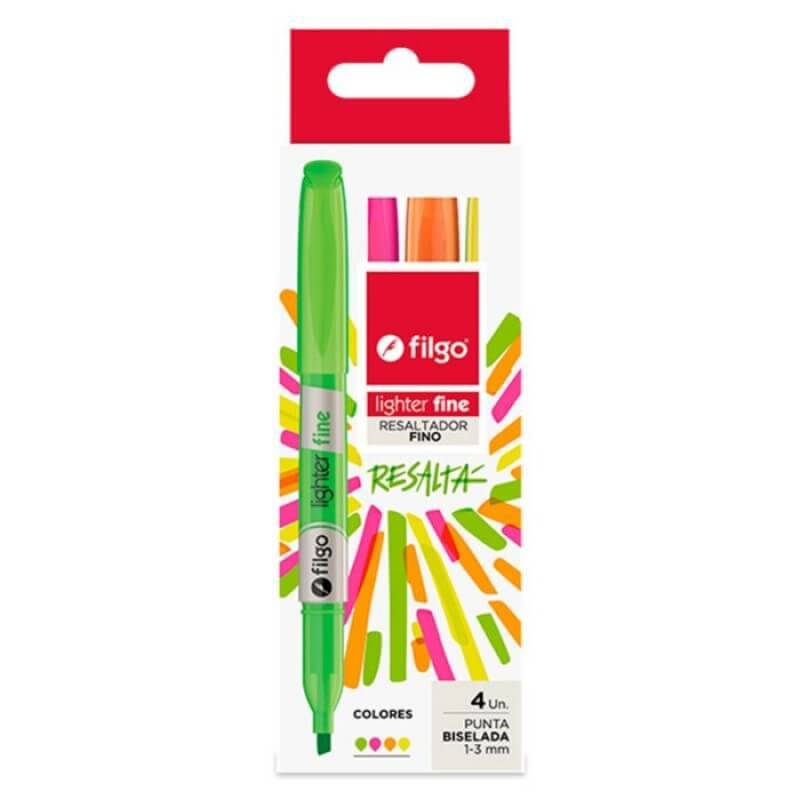 Resaltador Filgo Estuche X 4 Un Lighter Fine Fluo