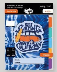 Separador De Materias Rexon C/Solapa Surf The Wave 6 Hjs