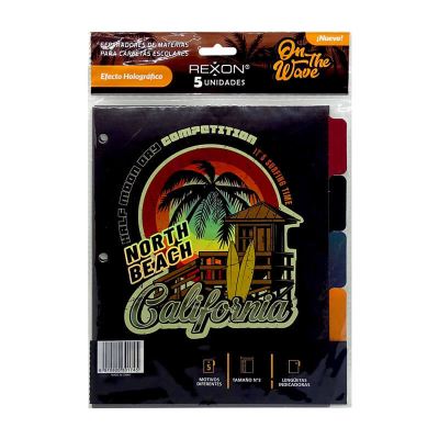 Separador De Materias Rexon C/Solapa On The Wave 6 Hjs