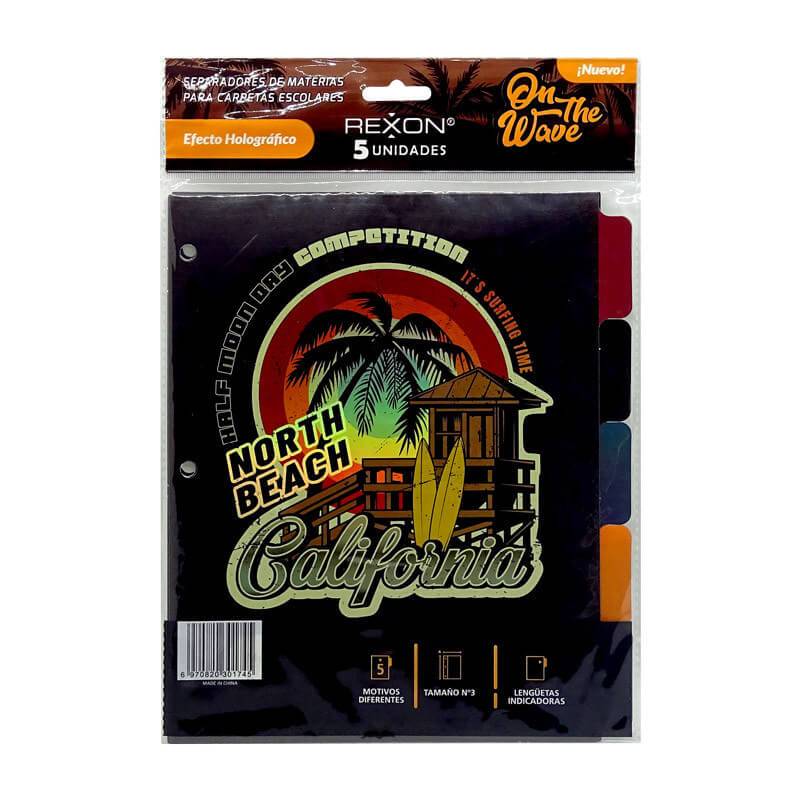 Separador De Materias Rexon C/Solapa On The Wave 6 Hjs
