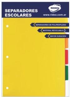 Separador De Materias Rideo Escolar Intense 5 Posic 2001/9