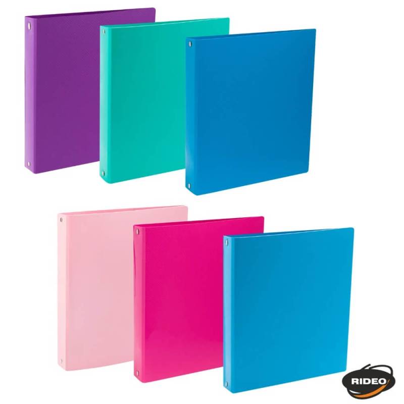 Carpeta Poliprop 3Ø40Mm Escolar Rideo Pastel 2101/6