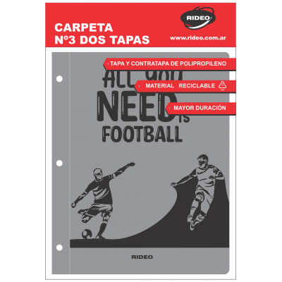 Carpeta C/Cordon N°3 Rideo Poliprop Futbol 2983