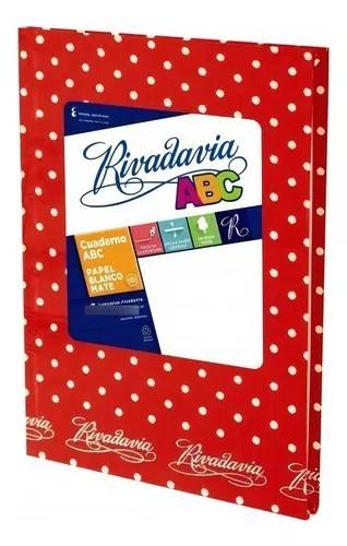 Cuaderno Rivadavia Abc 19X24 Lunares T/D 48 Hjs Rayado Rojo