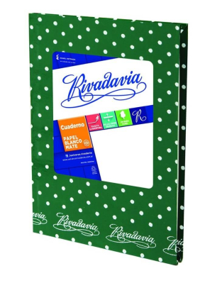 Cuaderno Rivadavia Abc 19X24 Lunares T/D 48 Hjs Rayado Verde